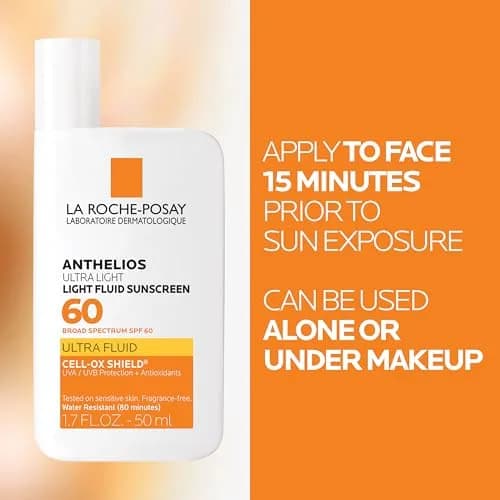 La Roche-Posay Anthelios Ultra Light Fluid Sunscreen SPF 60 50ml (1.7 Fl Oz) | Broad Spectrum UVA/UVB Protection thumbnail 3