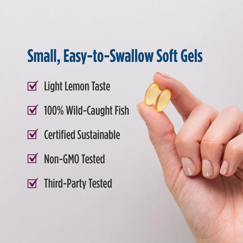 Nordic Naturals Complete Omega Jr. Kids Fish Oil Lemon 90 Mini Soft Gels | Supports Brain Function & Nervous System Health - view 4