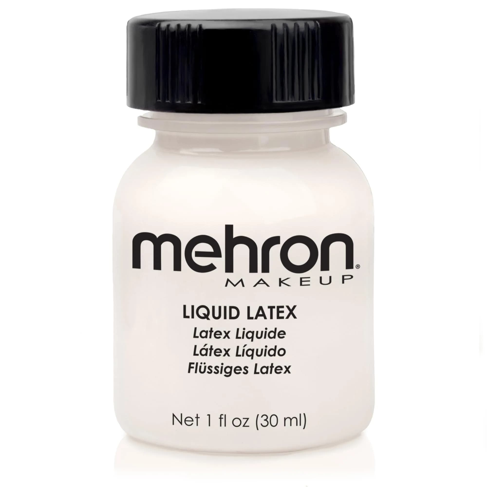 Mehron Makeup Liquid Latex 1 oz Clear | Special FX Adhesive for Skin & Prosthetics