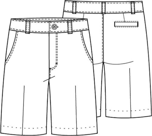 Cherokee Juniors Flat Front Bermuda Short, Dark Navy, 13/14 | Easy-fit, flat front, cotton/poly blend, sits at natural waist thumbnail 2