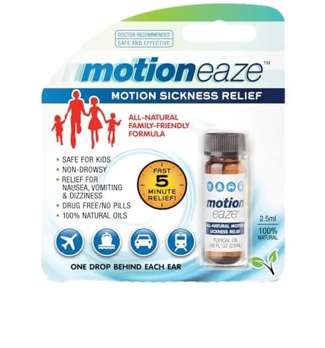 MotionEaze Natural Motion Sickness Relief Topical Liquid 0.085 ml (0.08 Fl Oz) | Non-Drowsy, All-Natural Formula thumbnail 1