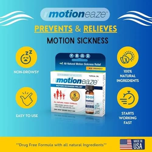MotionEaze Natural Motion Sickness Relief Topical Liquid 0.085 ml (0.08 Fl Oz) | Non-Drowsy, All-Natural Formula thumbnail 2