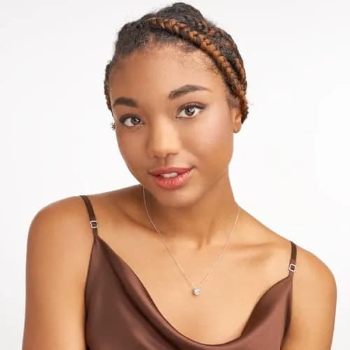 MORGAN & PAIGE Silver Round CZ Solitaire Pendant Necklace 18in | Classic Elegant Jewelry for Women thumbnail 4