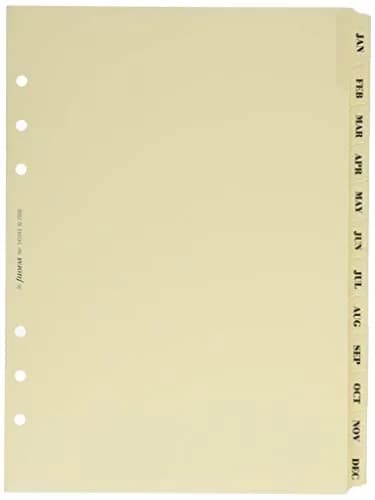 Filofax A5 Monthly Index Divider Set 12 Tabs Cotton Cream | Luxury Paper Organizers for Planners thumbnail 2