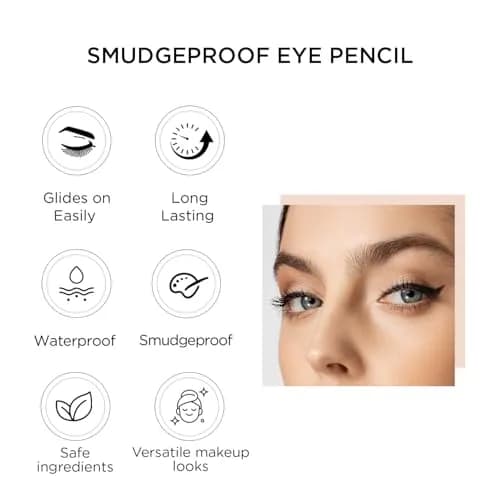 Lord & Berry SMUDGEPROOF Eye Liner - Soft & Creamy VEGAN Formula, Long Lasting Waterproof Pencil, Easy to Use Eye Makeup (1 Count) thumbnail 2