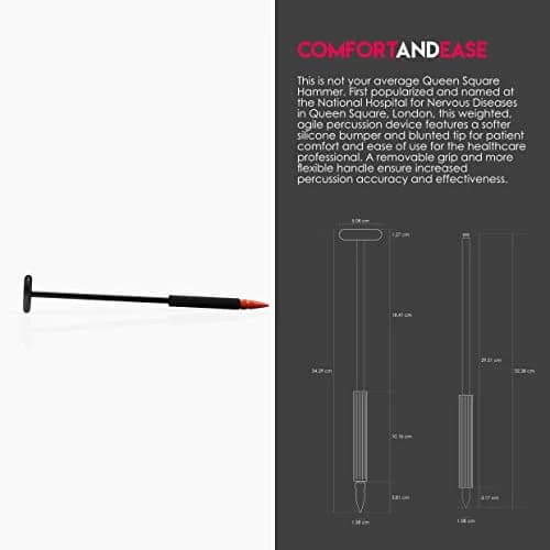 MDF Instruments Queen Square Neurological Reflex Hammer with Pointed Tip | Durable, Professional-Grade, Latex-Free, Black (MDF545-11) | 1 Count thumbnail 3