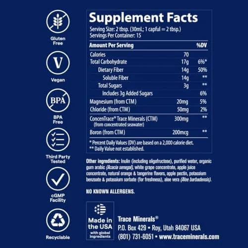 Trace Minerals Fiber Supplement 15 fl oz | Supports Digestive & Colon Health thumbnail 3
