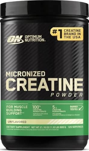 Optimum Nutrition Micronized Creatine Monohydrate Powder 5g (10.6 oz) | Supports Muscle Strength & Recovery — 120 Servings / Powder