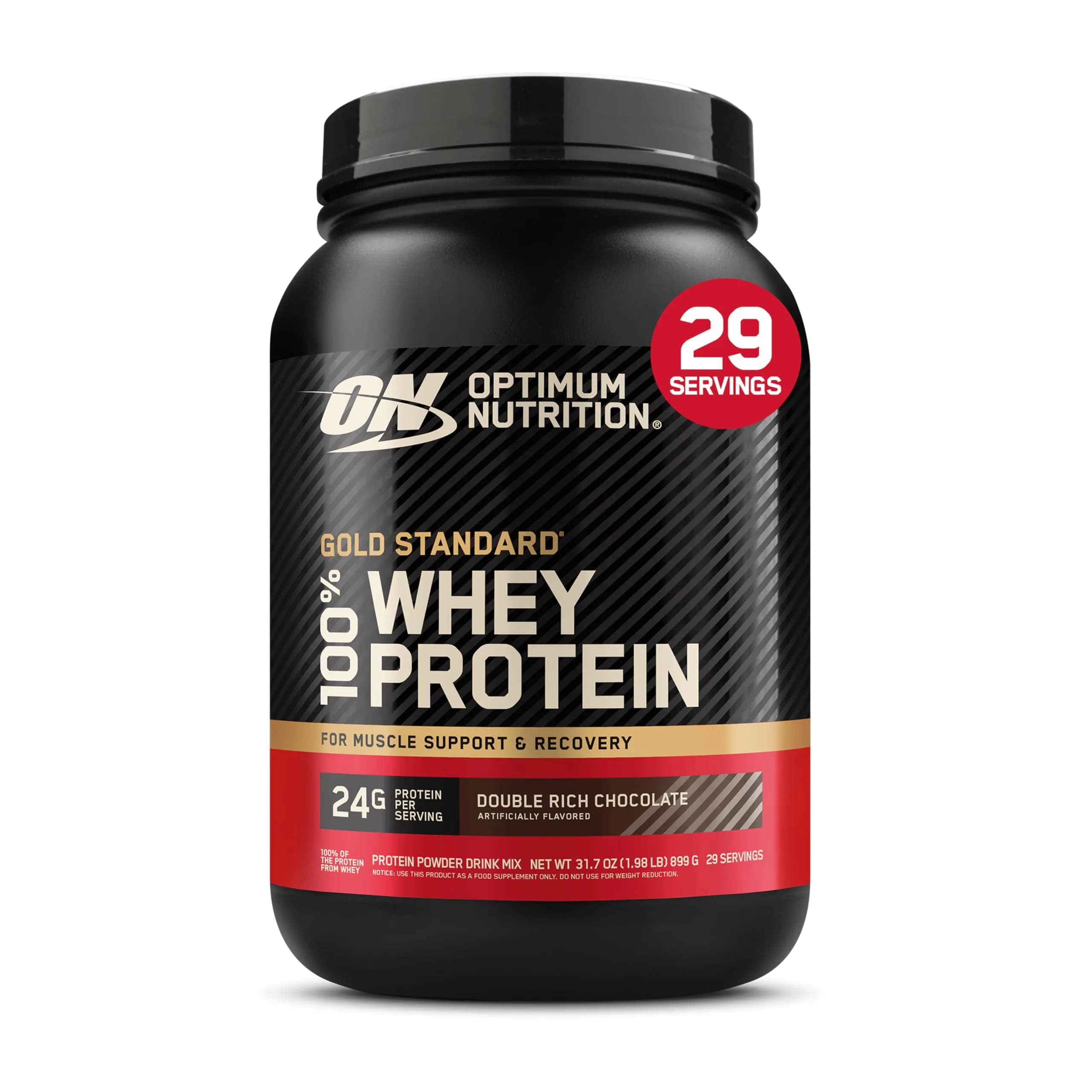 Optimum Nutrition Gold Standard 100% Whey Protein Double Rich Chocolate 907g (2 lb) | High Protein for Muscle Recovery - main product image