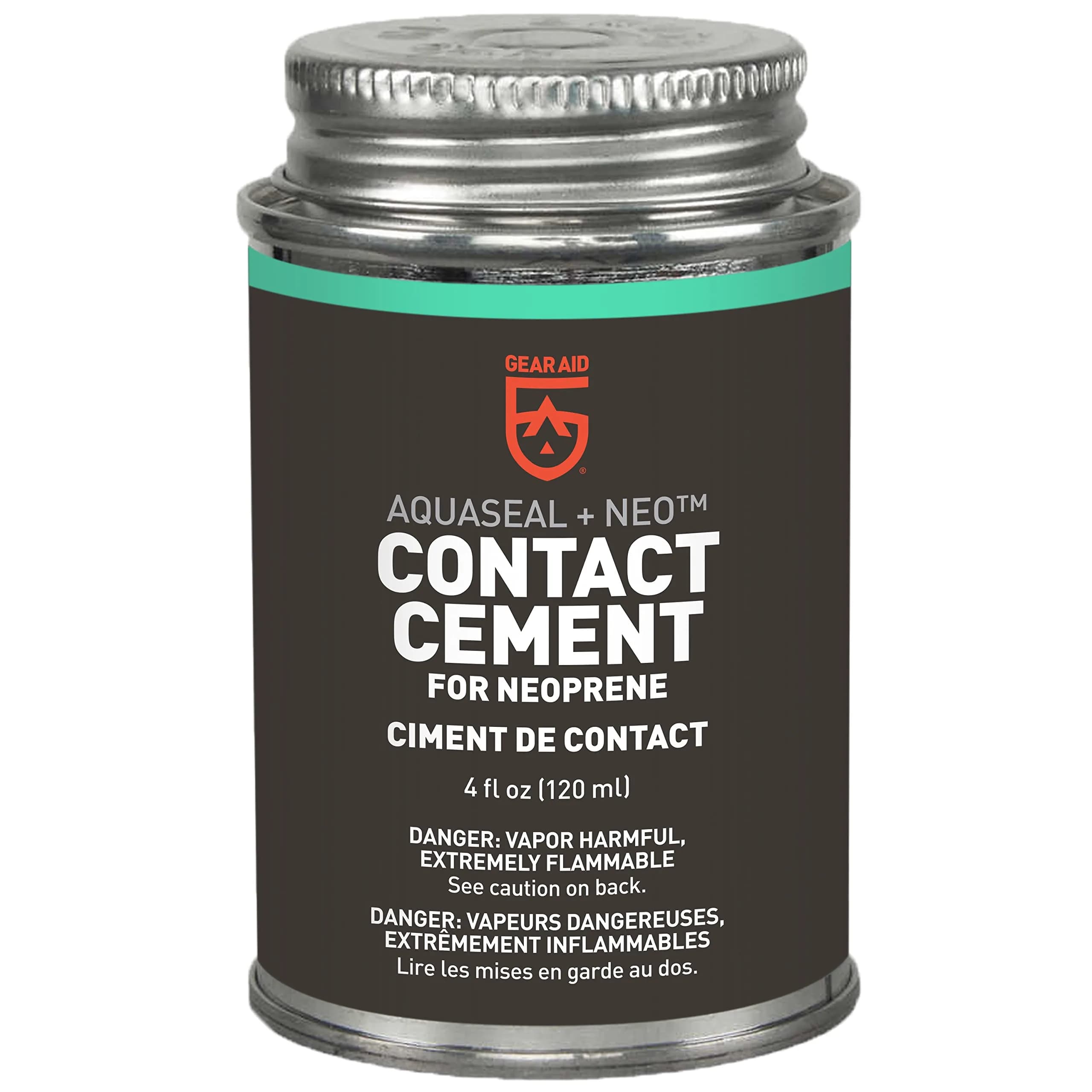GEAR AID Aquaseal NEO Neoprene Contact Cement for Wetsuit, Wader, and Watersports Gear Repair – Fast-Drying, Waterproof, Flexible Adhesive, 118 ml (4 fl oz) | Permanent Repairs for Neoprene and Latex - main product image