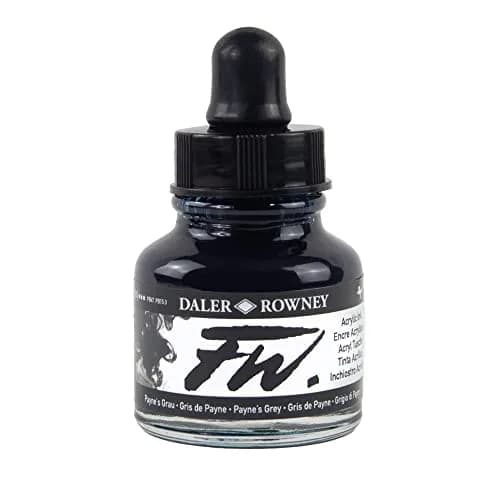 Daler Rowney FW Acrylic Artists Ink, 29.5ml | Paynes Gray, Lightfast & Fluid (160029065) thumbnail 1