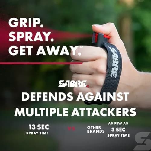 SABRE Runner Pepper Gel Spray for Running, Walking & Personal Safety | 0.67 Fl Oz | Focused Stream, 16 ft Range, Reflective Strap thumbnail 3