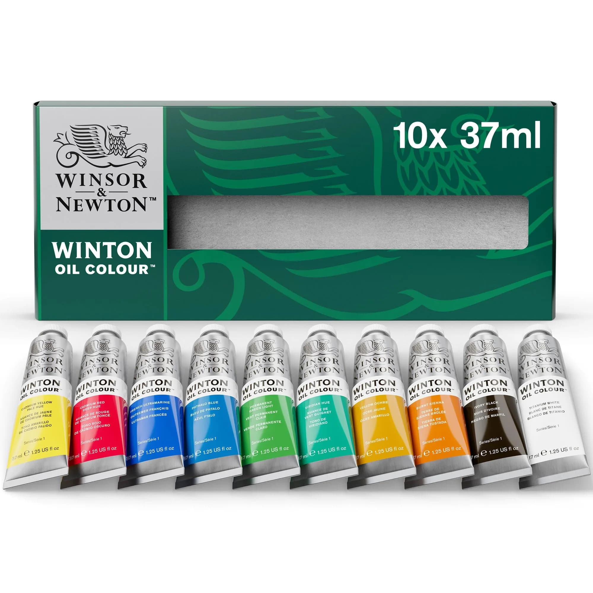 Winsor & Newton Winton Oil Color Paint Starter Set, 10 x 37ml Tubes (370ml Total) | Artist Grade Pigmentation - main product image