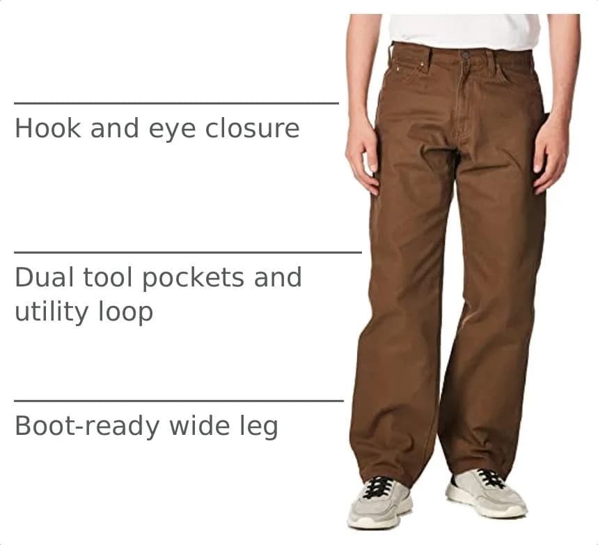 Dickies Men’s Relaxed Fit Sanded Duck Carpenter Jean 32W x 30L | Garment Washed for Softer Feel thumbnail 5