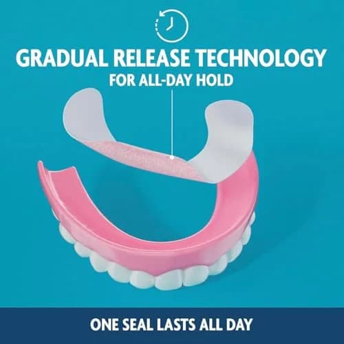 Sea-Bond Secure Denture Adhesive Seals for Lowers, Original Flavor, Zinc-Free, 30 Count | Mess-Free All-Day Hold thumbnail 5