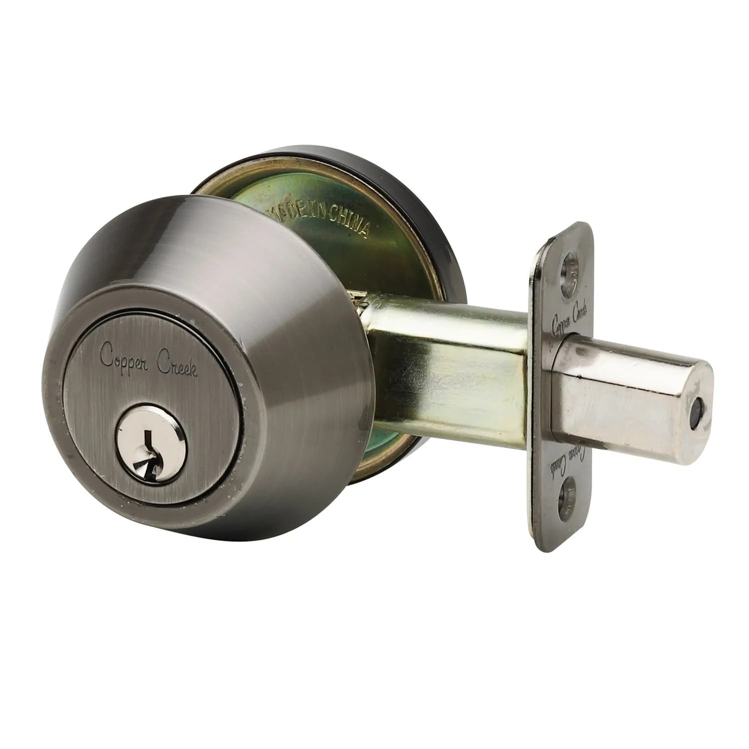 Copper Creek DB2410AN Single Cylinder Deadbolt 1 Count | Antique Nickel Security