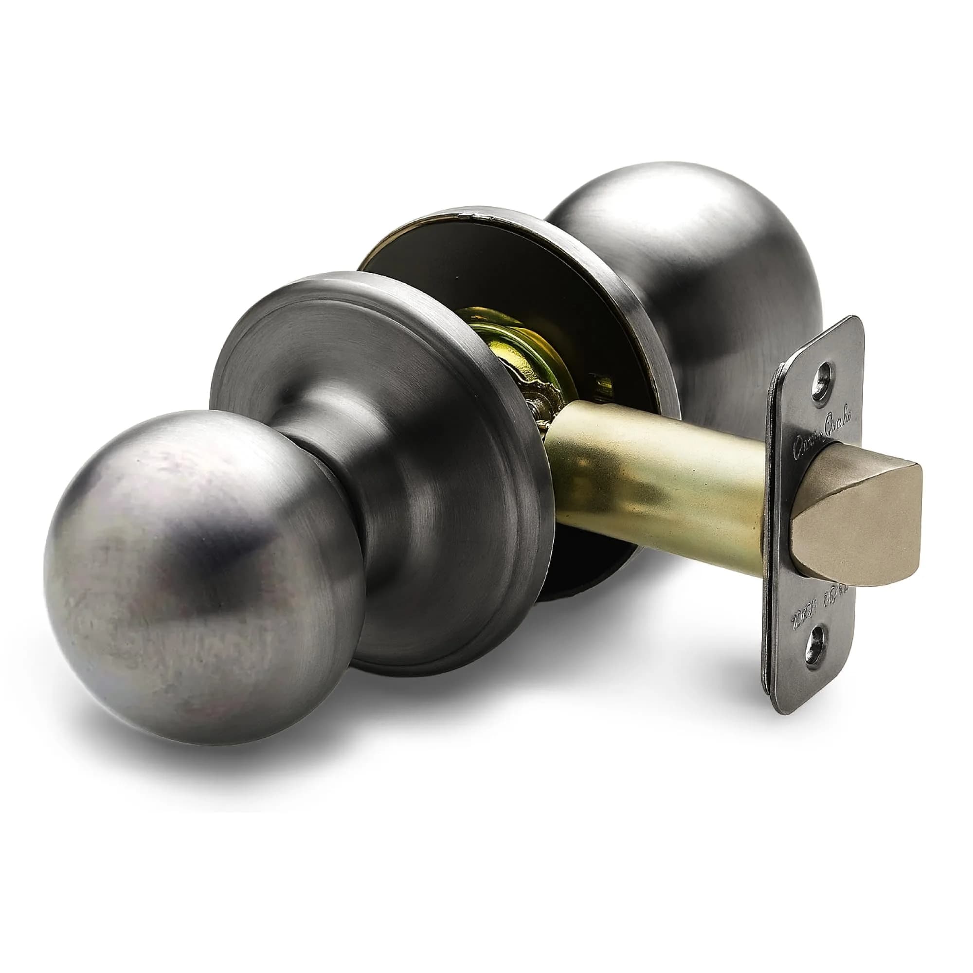 Copper Creek Passage Interior Door Knob – ANSI Grade-3 Certified, Heavy Duty, Reversible, Antique Nickel (1 Pack) | Modern Durable Handle - main product image