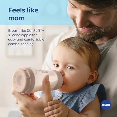 MAM Fast Flow Level 3 Bottle Nipples (Set of 2) | 4+ Months, SkinSoft Silicone, Fits All MAM Bottles thumbnail 5