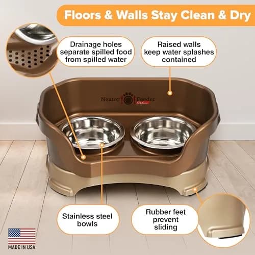 Neater Pet Brands Neater Feeder Deluxe Mess Proof Dog Bowls Elevated for Small Dogs Under 19 lbs | No Spill, Raised Stand, Food & Water Set thumbnail 4