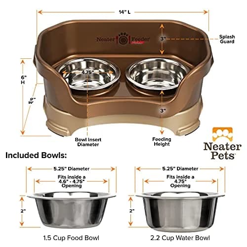 Neater Pet Brands Neater Feeder Deluxe Mess Proof Dog Bowls Elevated for Small Dogs Under 19 lbs | No Spill, Raised Stand, Food & Water Set thumbnail 6