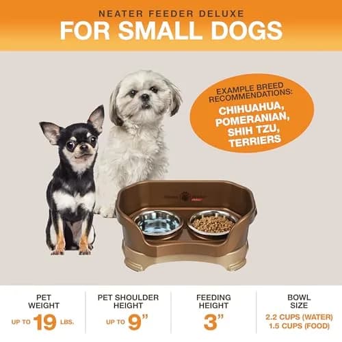 Neater Pet Brands Neater Feeder Deluxe Mess Proof Dog Bowls Elevated for Small Dogs Under 19 lbs | No Spill, Raised Stand, Food & Water Set thumbnail 2