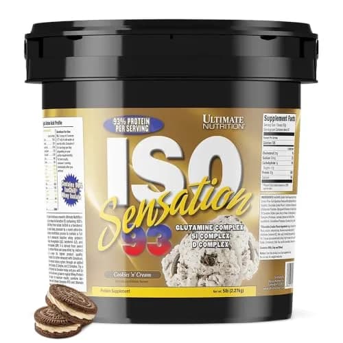Ultimate Nutrition ISO Sensation 93 Whey Isolate Cookies 'n' Cream 5 lb | Supports Lean Muscle & Recovery thumbnail 1