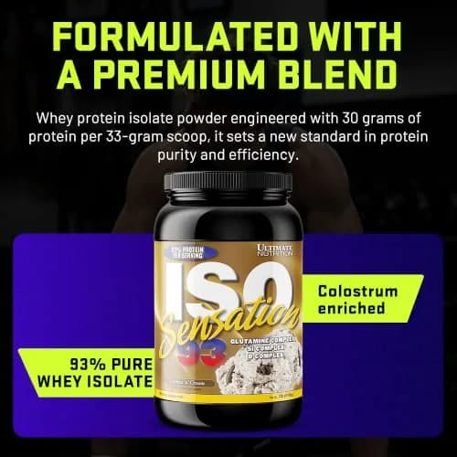 Ultimate Nutrition ISO Sensation 93 Whey Isolate Cookies 'n' Cream 5 lb | Supports Lean Muscle & Recovery thumbnail 3