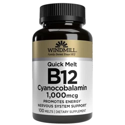 Windmill B-12 1000 Mcg Sublingual Vitamin B12 Tablets 100 | Supports Energy & Tissue Growth thumbnail 1