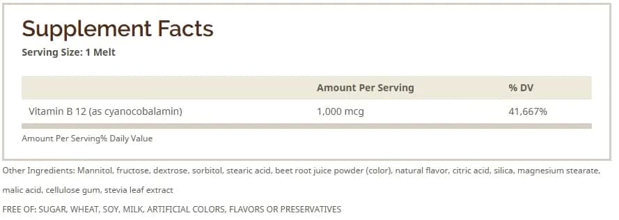Windmill B-12 1000 Mcg Sublingual Vitamin B12 Tablets 100 | Supports Energy & Tissue Growth thumbnail 3