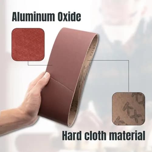 POWERTEC 3 x 21 Inch Sanding Belts, 10 Pack, 120 Grit Aluminum Oxide | 7.6 cm x 53.3 cm (3 x 21 Inch) thumbnail 3