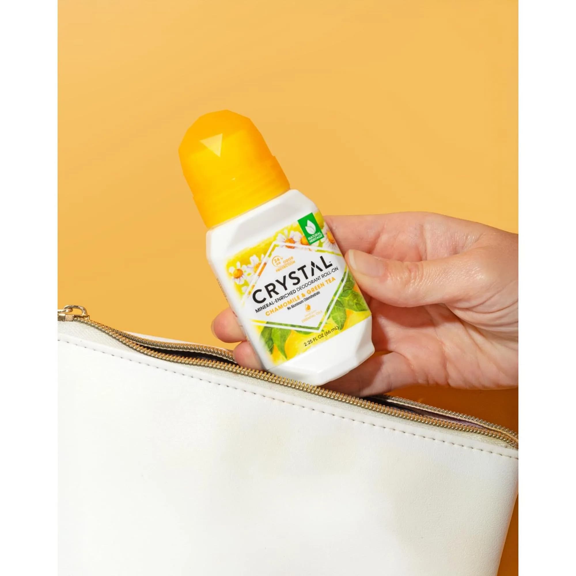 Crystal Essence Mineral Deodorant Roll-On Chamomile & Green Tea 6.75 Fl Oz (200ml) | 24-Hour Odor Protection - view 3