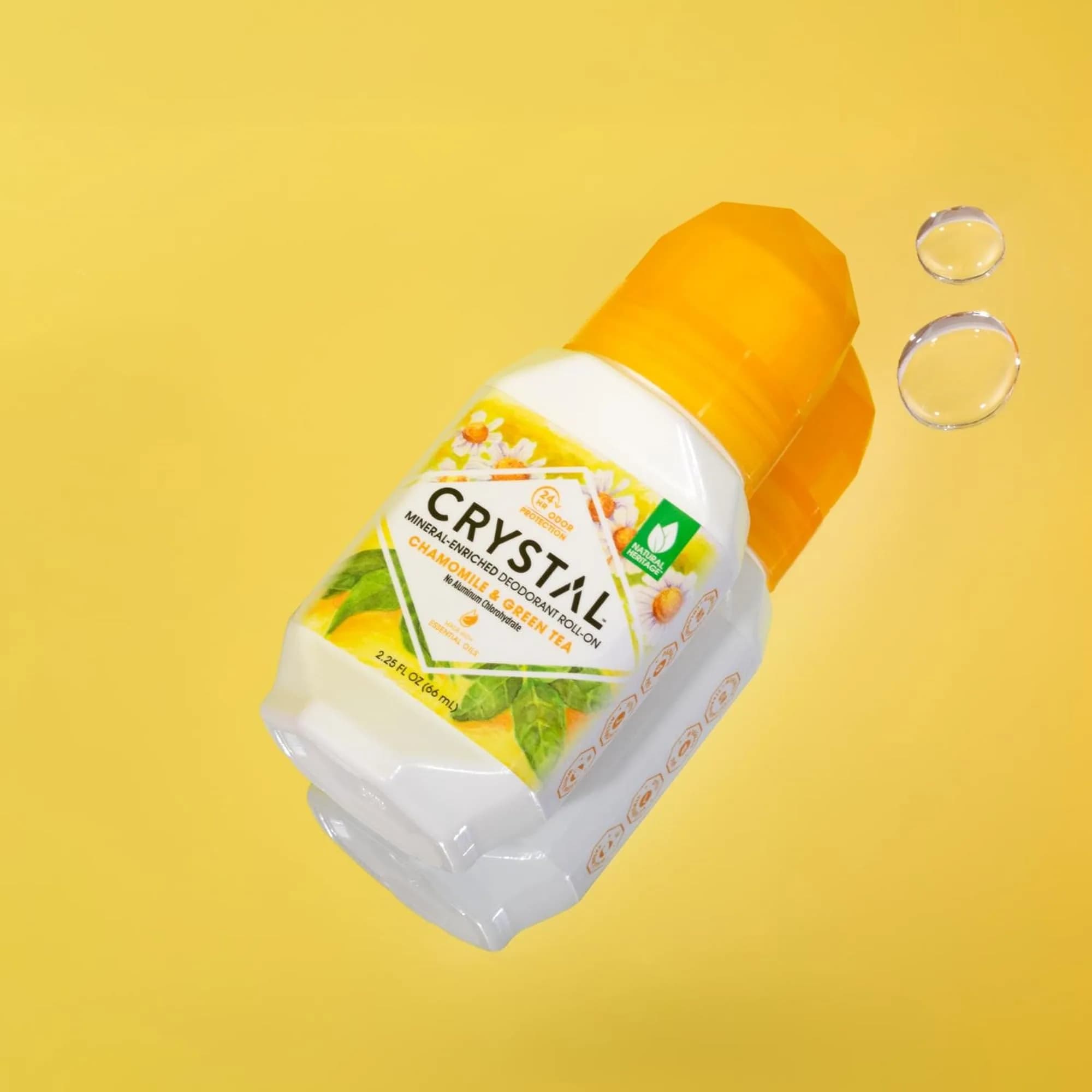 Crystal Essence Mineral Deodorant Roll-On Chamomile & Green Tea 6.75 Fl Oz (200ml) | 24-Hour Odor Protection - view 4