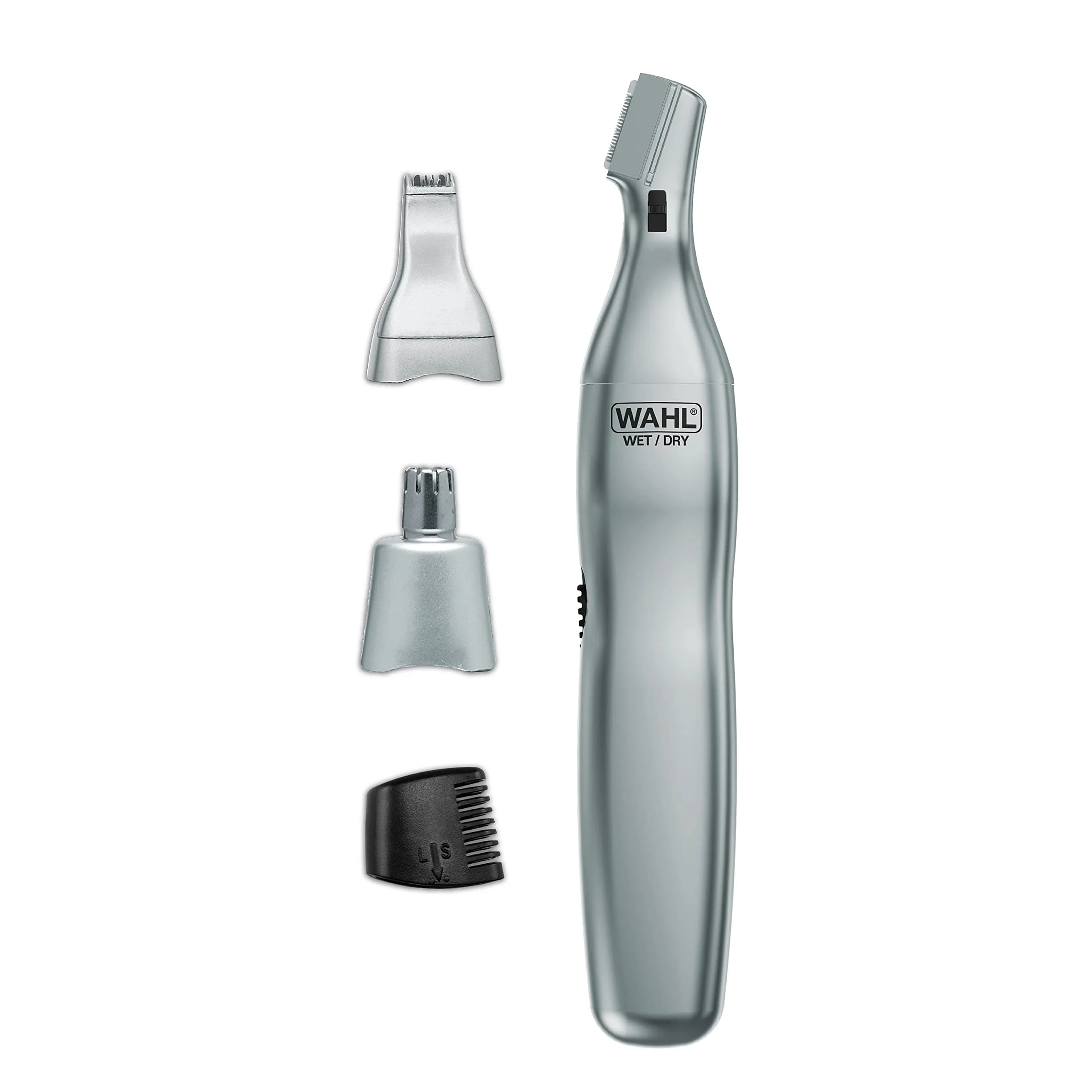 Wahl 3-in-1 Nose Hair Trimmer for Men & Women | 4 Piece Set, Silver - main product image