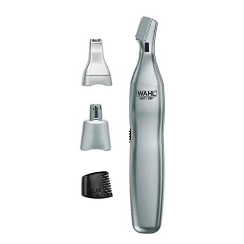 Wahl 3-in-1 Nose Hair Trimmer for Men & Women | 4 Piece Set, Silver thumbnail 1