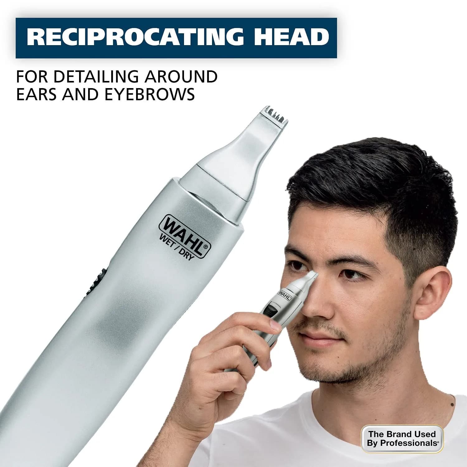 Wahl 3-in-1 Nose Hair Trimmer for Men & Women | 4 Piece Set, Silver - view 3