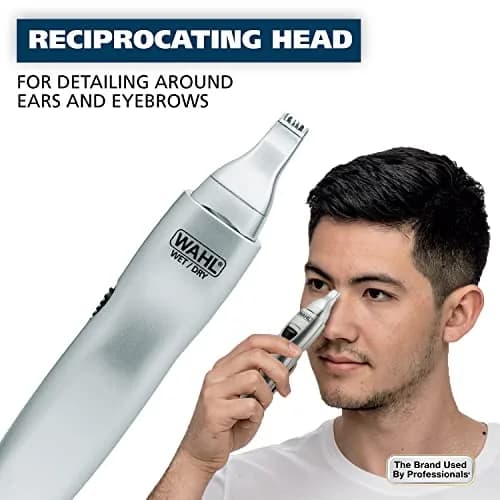 Wahl 3-in-1 Nose Hair Trimmer for Men & Women | 4 Piece Set, Silver thumbnail 3