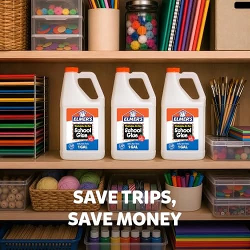 Elmer's White Liquid School Glue 2 Gallons (7.57 L) | #1 Teacher Brand for Slime & Crafts thumbnail 5