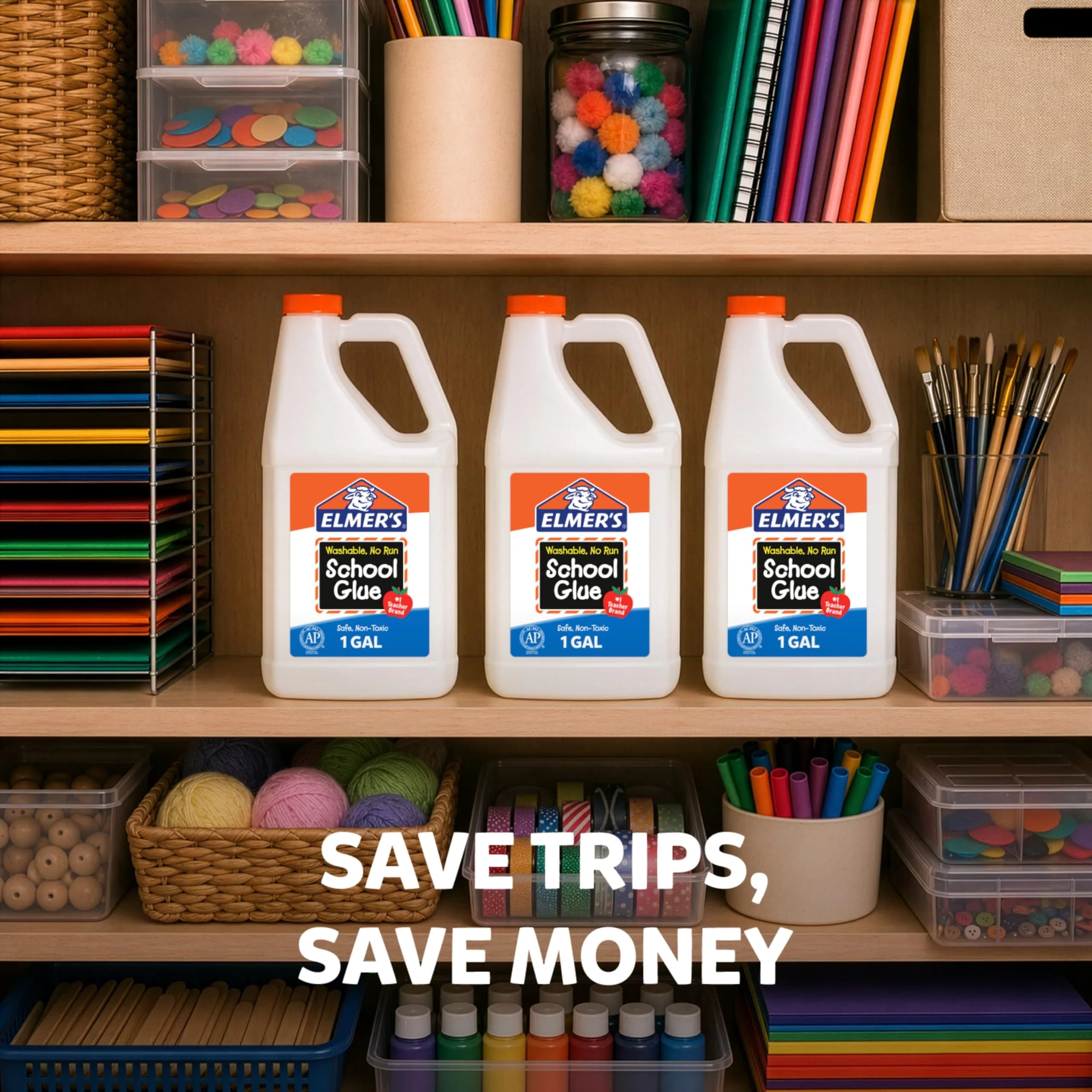 Elmer's White Liquid School Glue 2 Gallons (7.57 L) | #1 Teacher Brand for Slime & Crafts - view 5
