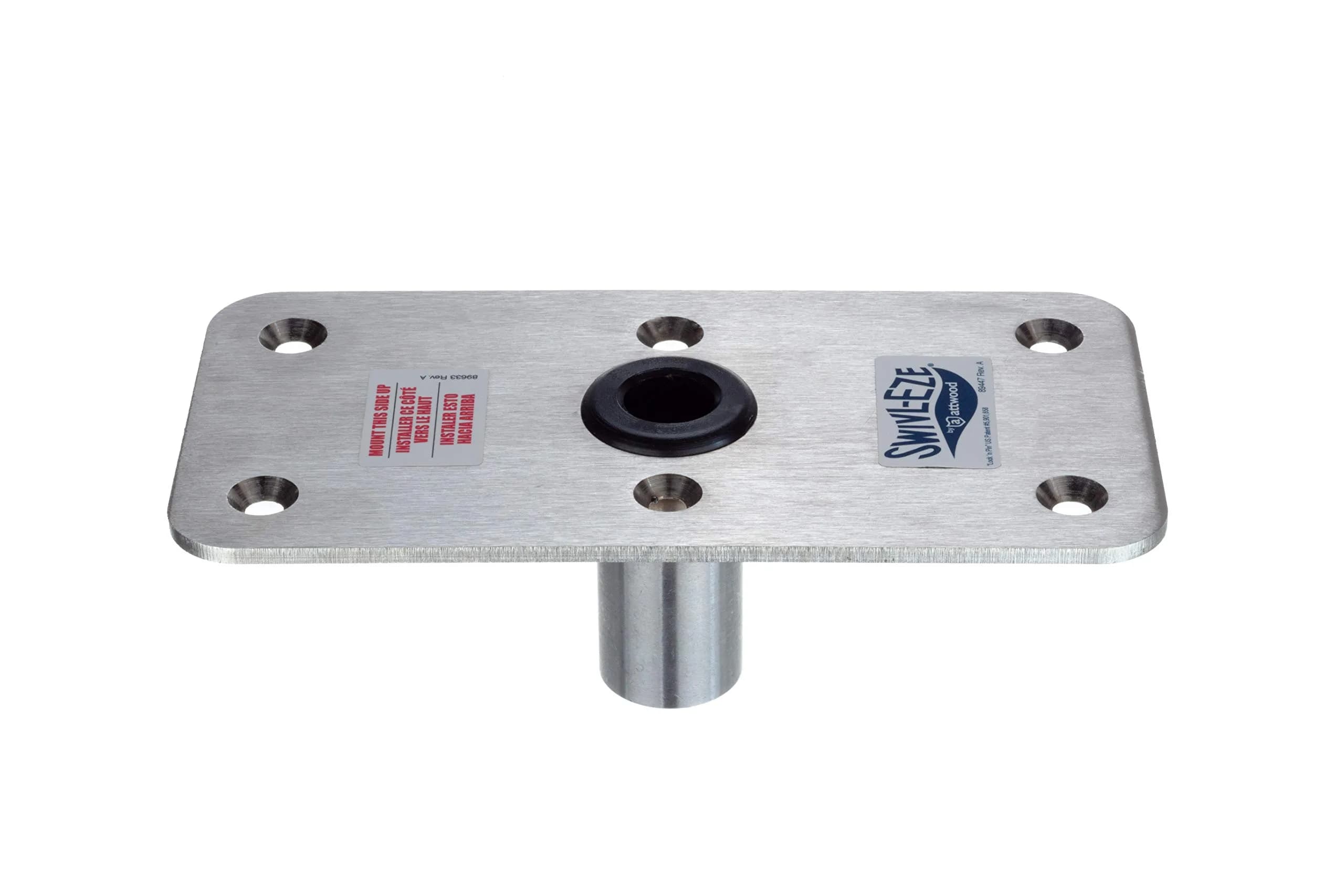 Attwood Lock'n-Pin 3/4" Boat Seat Post Base Stainless Steel Plated 4" x 8" | Secure Marine Seating Foundation