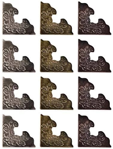 Tim Holtz Idea-ology Metal Corners 1 Inch Antique Finishes (12 Pack) | Adds Vintage Charm to Scrapbook Pages thumbnail 2