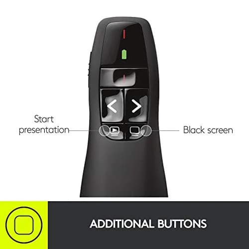 Logitech Wireless Presenter R400 with Red Laser Pointer | 50ft Range, USB Receiver thumbnail 6