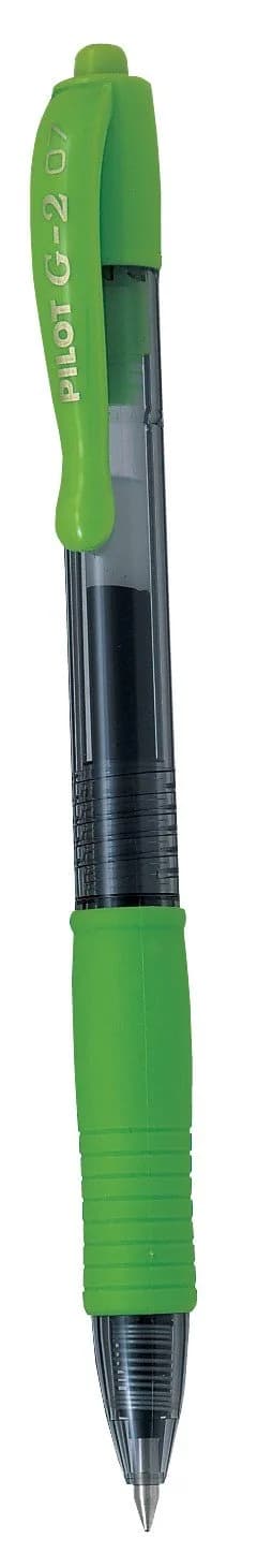 Pilot G207 Retractable Gel Rollerball Pen 0.7 mm | Bright Orange Ink, Refillable, Office & School Use — Lime Green