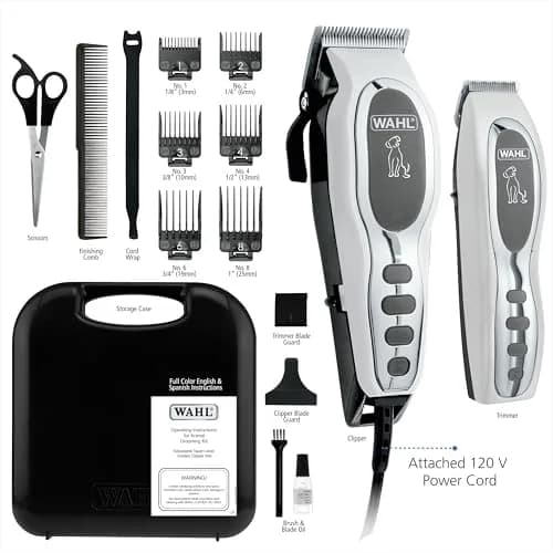 Wahl Pet-Pro Corded Clipper & Battery Trimmer for Dogs | High Carbon Steel Blades, Quiet & Stress-Free Grooming thumbnail 5