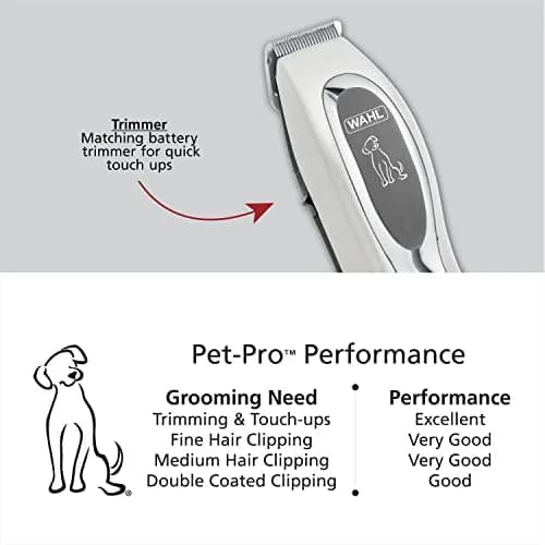 Wahl Pet-Pro Corded Clipper & Battery Trimmer for Dogs | High Carbon Steel Blades, Quiet & Stress-Free Grooming thumbnail 3