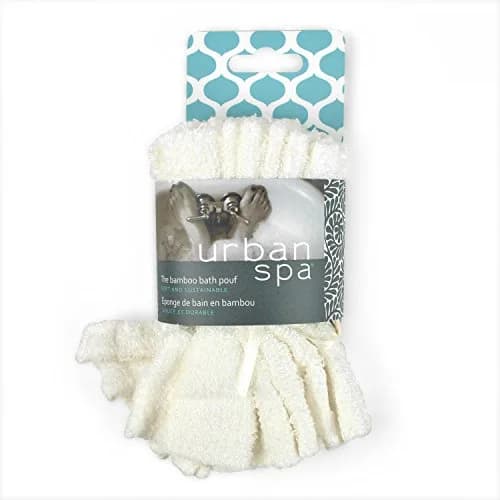 Urban Spa Natural Bamboo Bath and Shower Pouf | Gentle, Sustainable, Machine-Washable (70-120 chars) thumbnail 2