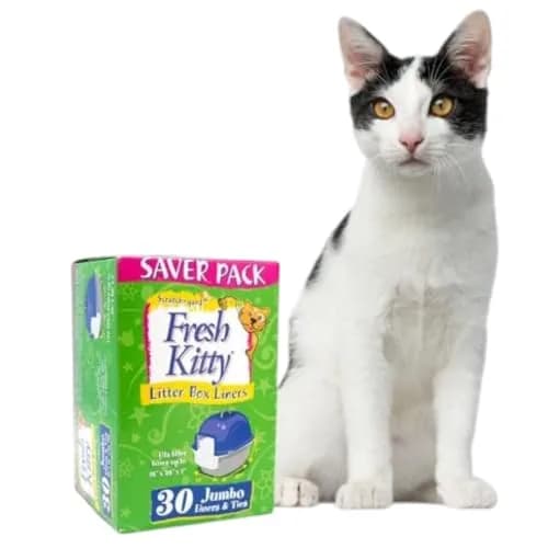 Fresh Kitty 30 Count Jumbo Litter Box Liners | Super Thick, Durable, Easy Clean, Scented with Ties (en_US) thumbnail 1