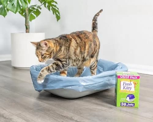 Fresh Kitty 30 Count Jumbo Litter Box Liners | Super Thick, Durable, Easy Clean, Scented with Ties (en_US) thumbnail 7