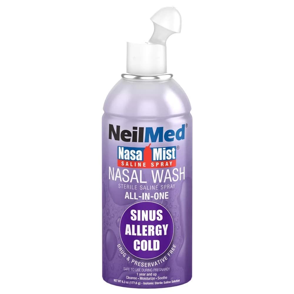 NeilMed NasaMist All in One Multi Purpose Saline Spray 186ml (6.3 Fl Oz) | Soothes, Moisturizes, Cleanses Nasal Passages - main product image