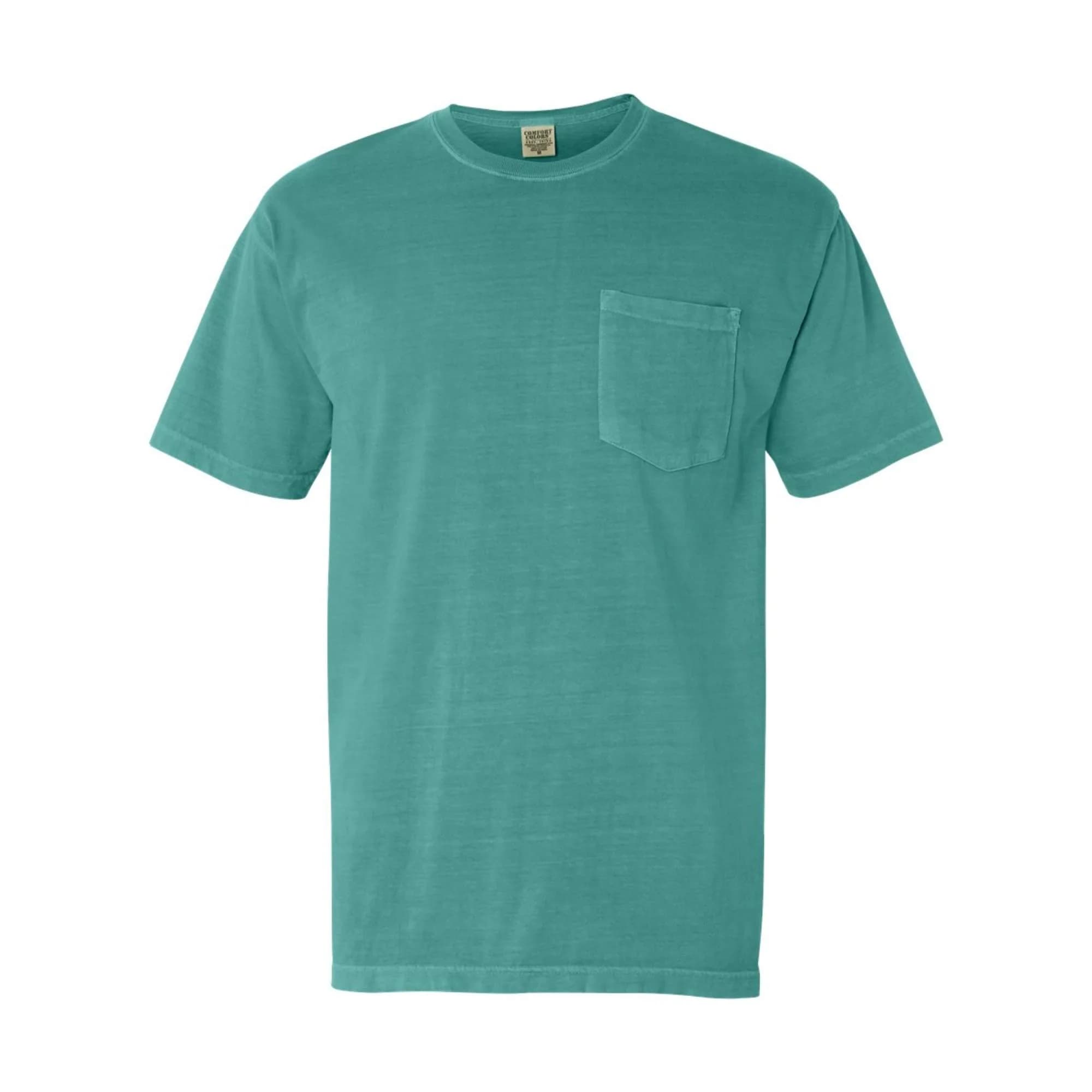 Comfort Colors Heavyweight Pocket T-Shirt XL | 6.1 oz. USA Cotton, Preshrunk, Garment-Dyed (70-120 chars) — Seafoam / XX-Large