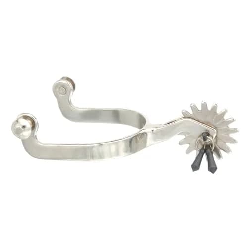Tough 1 Chrome Plated Jingle Bob Spurs | 2" Shank, 3" Boot Opening, Black Jingle Bobs (70-120 chars) thumbnail 1